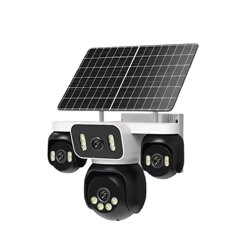 camera solaire 4 camera double panneaux solaires